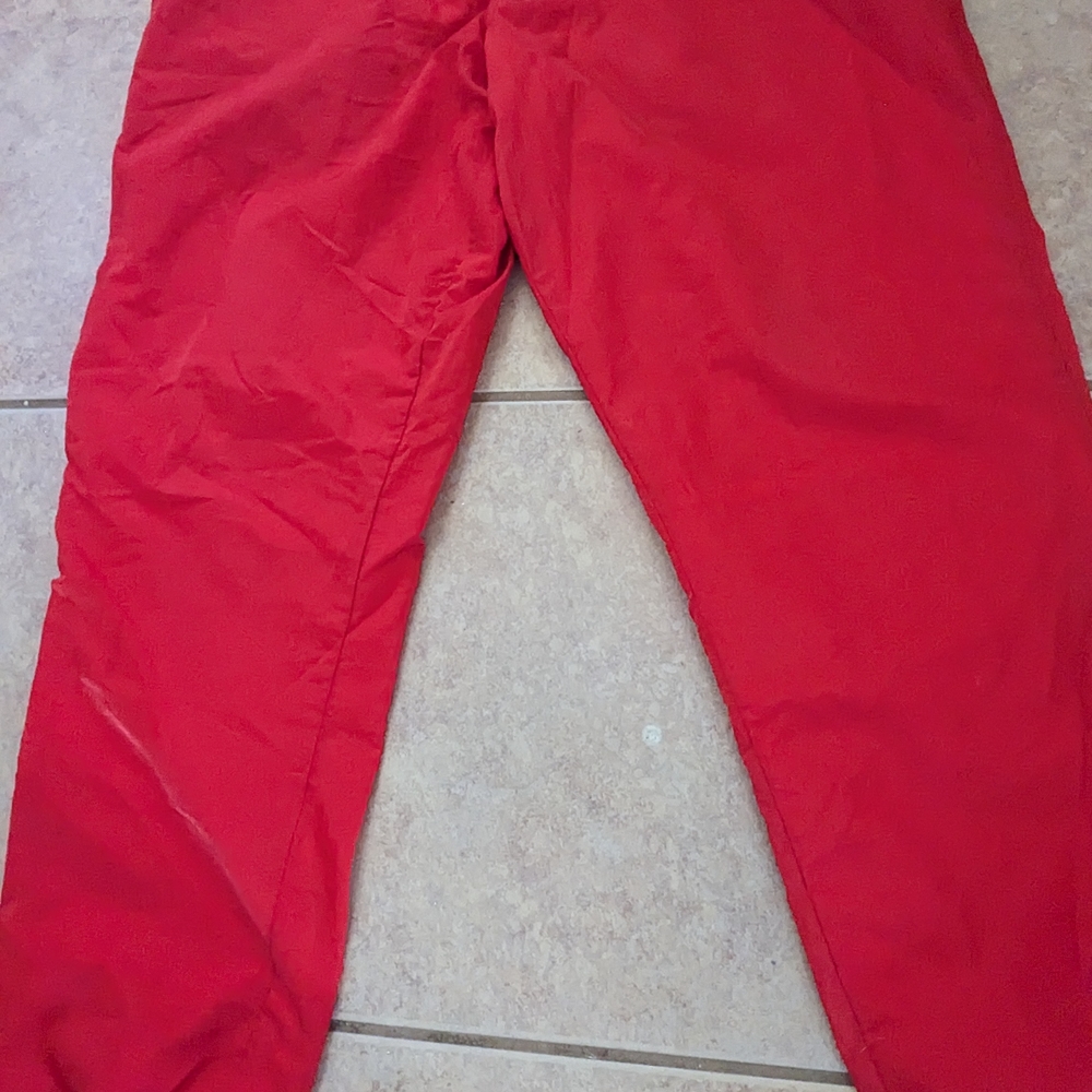 Diadora Red Sweatpants Size XL Windbreaker Material With Zipper Pockets
